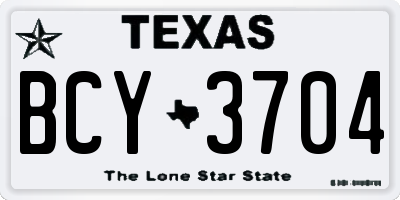TX license plate BCY3704