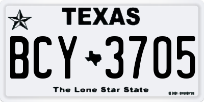 TX license plate BCY3705