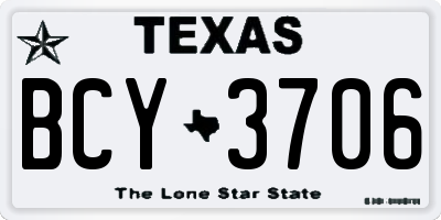 TX license plate BCY3706