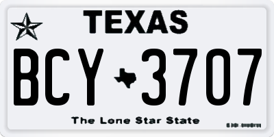 TX license plate BCY3707