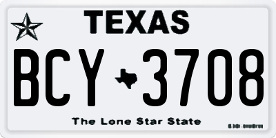 TX license plate BCY3708
