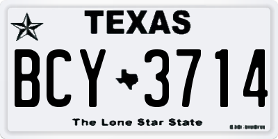 TX license plate BCY3714