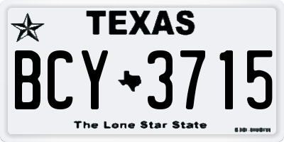 TX license plate BCY3715