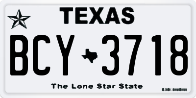 TX license plate BCY3718