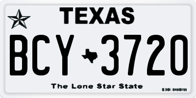 TX license plate BCY3720