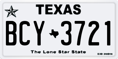 TX license plate BCY3721