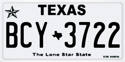 TX license plate BCY3722