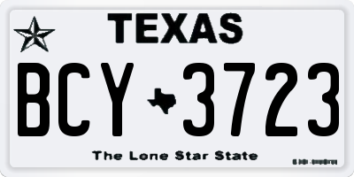 TX license plate BCY3723
