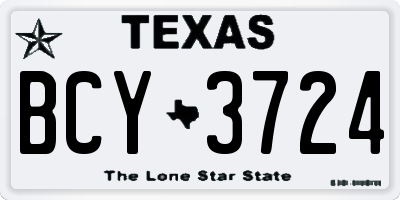 TX license plate BCY3724