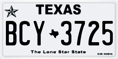 TX license plate BCY3725