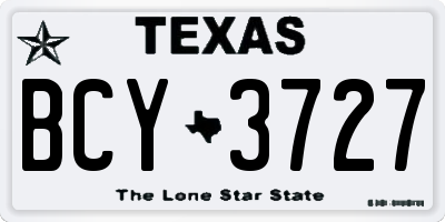 TX license plate BCY3727