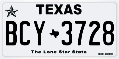 TX license plate BCY3728