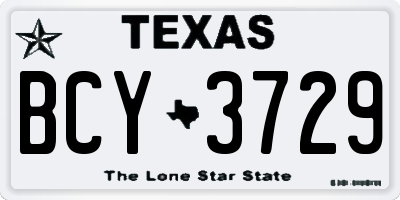 TX license plate BCY3729