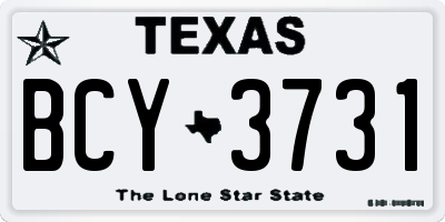 TX license plate BCY3731