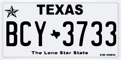 TX license plate BCY3733