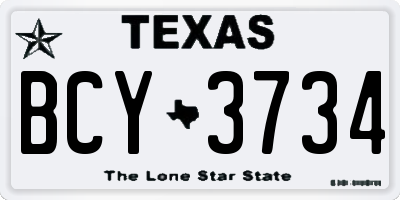 TX license plate BCY3734