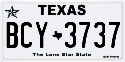 TX license plate BCY3737