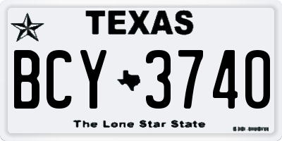 TX license plate BCY3740