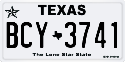 TX license plate BCY3741