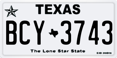 TX license plate BCY3743