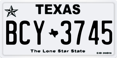 TX license plate BCY3745