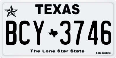 TX license plate BCY3746