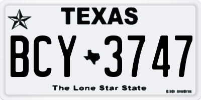 TX license plate BCY3747