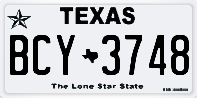 TX license plate BCY3748