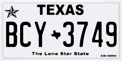 TX license plate BCY3749