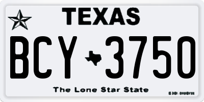 TX license plate BCY3750