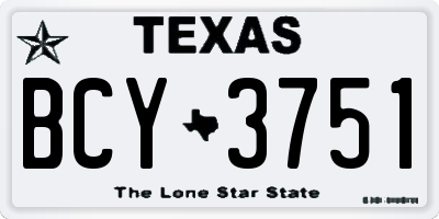 TX license plate BCY3751