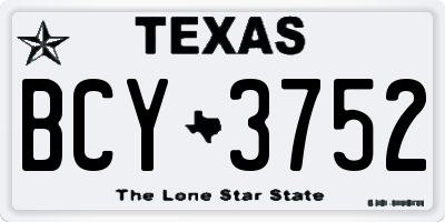 TX license plate BCY3752