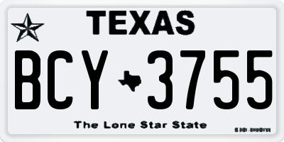 TX license plate BCY3755