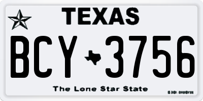 TX license plate BCY3756