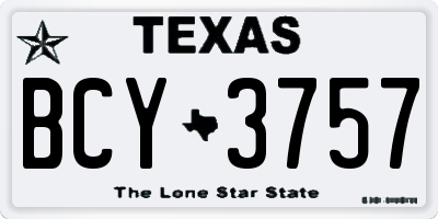 TX license plate BCY3757