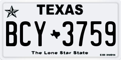 TX license plate BCY3759
