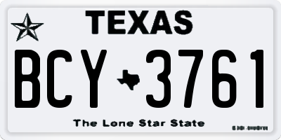 TX license plate BCY3761