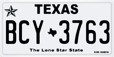 TX license plate BCY3763