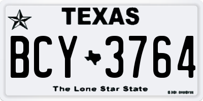 TX license plate BCY3764