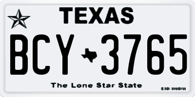 TX license plate BCY3765