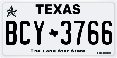 TX license plate BCY3766