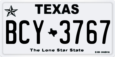 TX license plate BCY3767