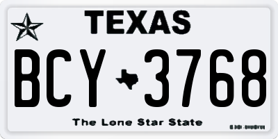 TX license plate BCY3768