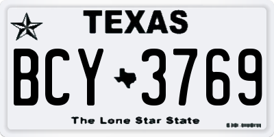 TX license plate BCY3769