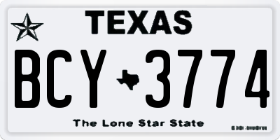 TX license plate BCY3774