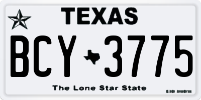 TX license plate BCY3775