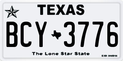 TX license plate BCY3776