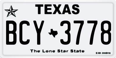 TX license plate BCY3778