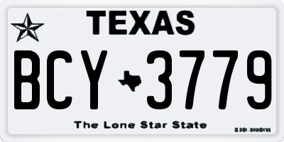 TX license plate BCY3779