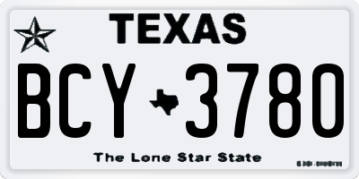 TX license plate BCY3780